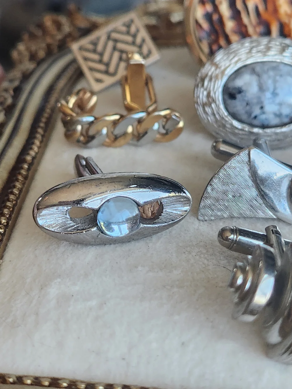 Estate Lot 9 VTG Single Art Deco Cuff Links MCM Craft Repair